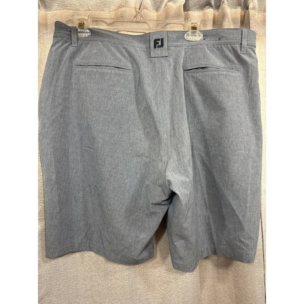 FootJoy Mens 38 Golf Shorts Heather Blue Performance Stretch Flat Front FJ